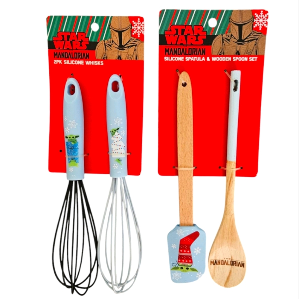 NIP Set Of (2) Star Wars Mandalorian Silicone Whisks and Spatula Sets